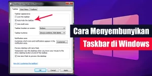 Cara Menyembunyikan Taskbar