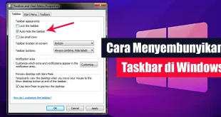 Cara Menyembunyikan Taskbar