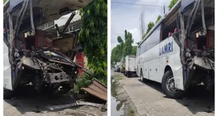 Kecelakaan Maut di Suramadu: Bus Pariwisata Tabrak Pemotor dan Truk, 2 Orang Tewas