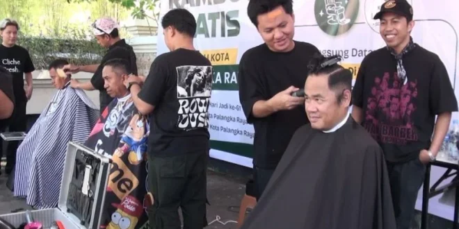 Palangka Raya Menggelar HUT dengan Kejutan Cukur Gratis dan Hidupkan Ekraf