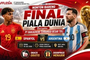 Pengelola Tol Bakauheni-Terbanggi Besar Menggelar Nonton Bareng Final Piala Dunia dan Meningkatkan UMKM