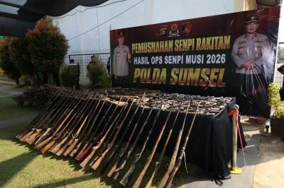 Polda Sumsel Berhasil Musnahkan 397 Senpi Rakitan Ilegal, 31 Pelaku Ditangkap