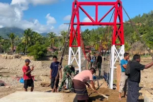 TNIPembangun Jembatan Gantung di Aceh Tengah, Mendukung Kemajuan Masyarakat Lokal