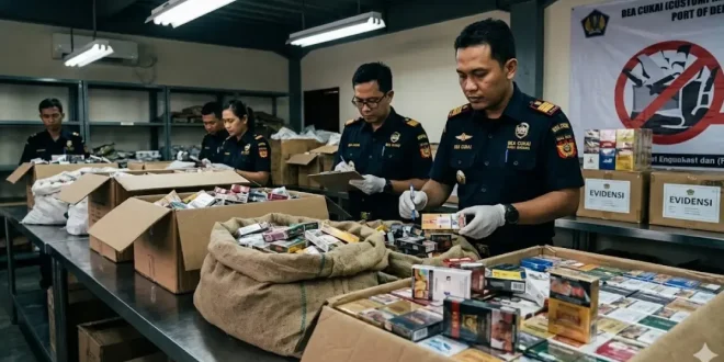 Bea Cukai Gagalkan Pengiriman Rokok Ilegal Senilai 8,96 Juta di Tanjung Priok