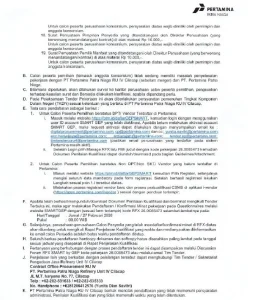 PT Pertamina Patra Niaga RU Cilacap Buka Tender Penggantian Column Assy 11C-1, Ini Peluang Besar